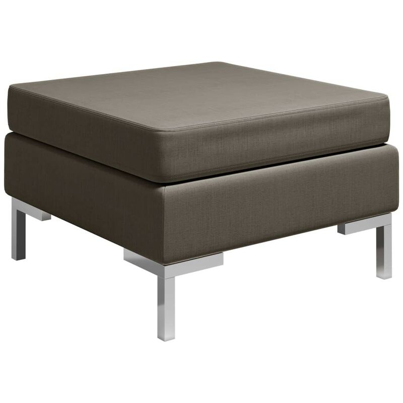Repose-pied Sectionnel Avec Coussin Tissu Taupe_Brun