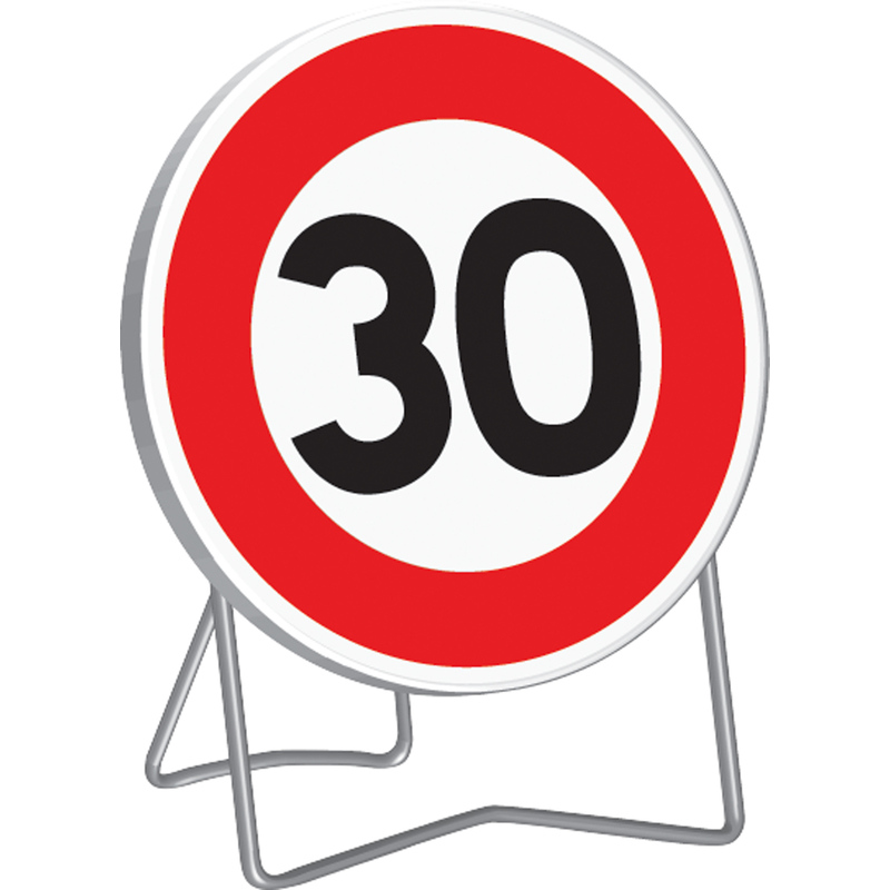Sofop Taliaplast - PANNEAU DE LIMITATION DE VITESSE 30 KM/H B14 650 MM CLASSE T1 + PIED 524412 - -