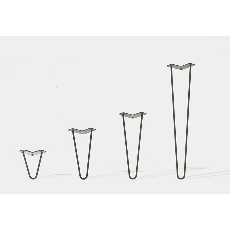 Lot De 4 Pieds De Table Double Filaire / Hauteur 40cm / Métal Naturel / Modèle Incliné thumbnail