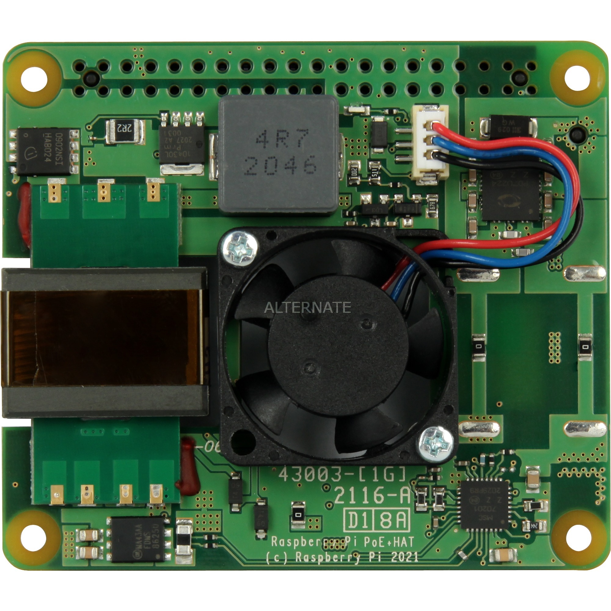 Raspberry Pi Add-on Board 2021 Updated Version PoE+ HAT Power Over Ethernet HAT for Raspberry Pi 4B and 3 Model B+ [3651880]