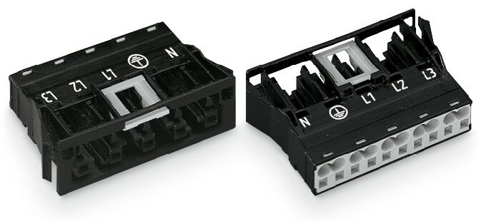 WAGO 770 Series Snap-in Socket Female Cage Clamp, 5-Pole, 25A, 5-Way, IP20