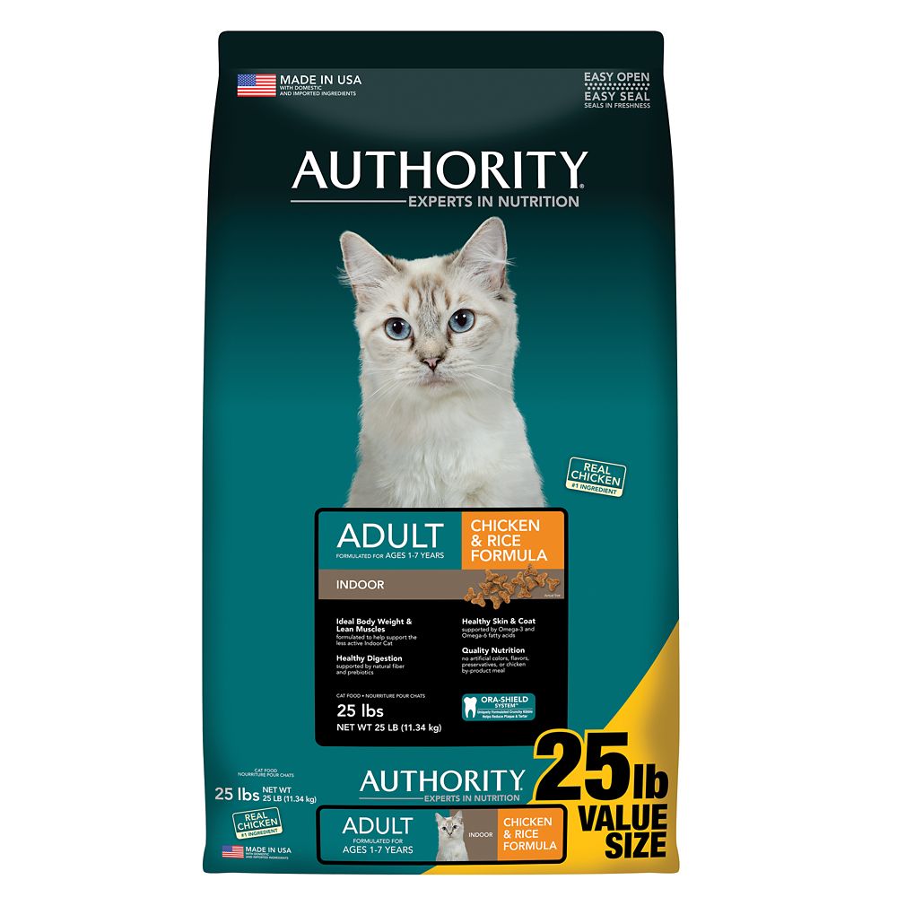 Authority Indoor Adult Cat Food - Chicken and Rice Size: 25 Lb, Kibble