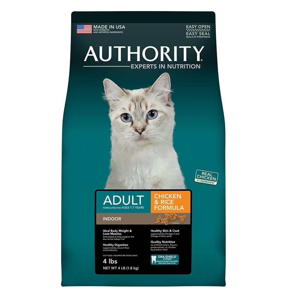 Authority Indoor Adult Cat Food - Chicken and Rice Size: 4 Lb, Kibble