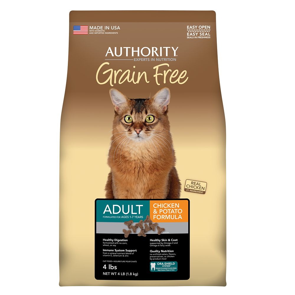 Authority Grain Free Adult Cat Food - Chicken and Potato Size: 4 Lb, Kibble