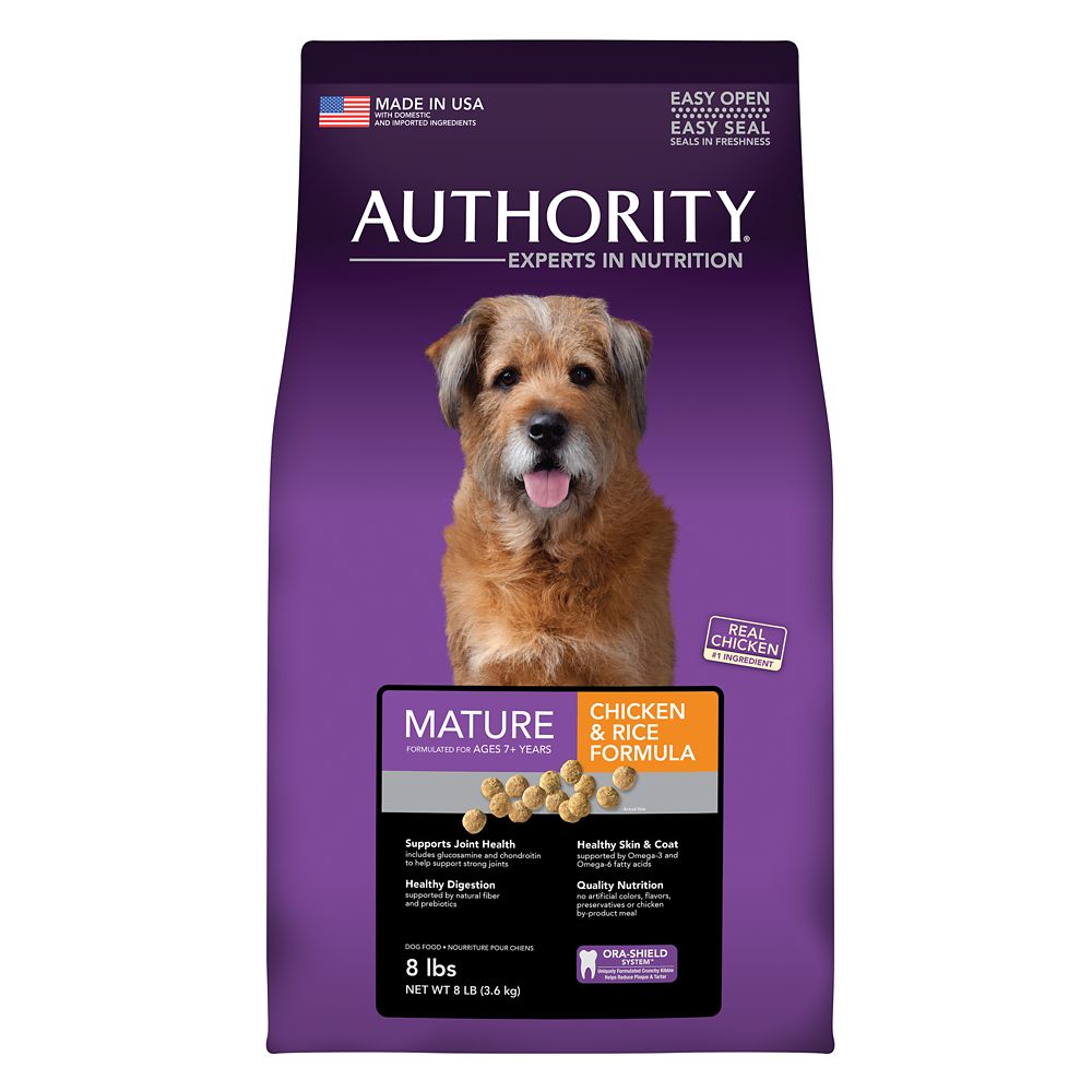 Authority Mature Dog Food - Chicken and Rice Size: 8 Lb, Kibble, Senior