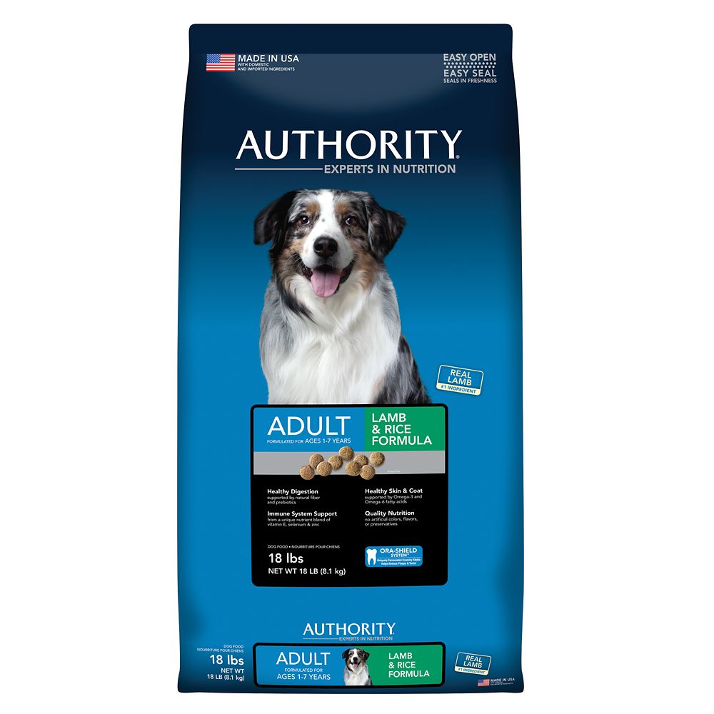 Authority Adult Dog Food - Lamb and Rice Size: 18 Lb, Kibble