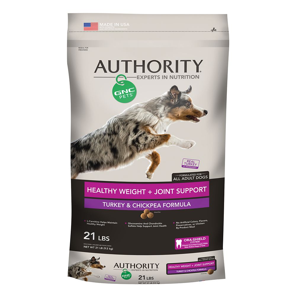 Authority GNC Pets Healthy Weight + Joint Support Adult Dog Food - Turkey and Chickpea Size: 21 Lb, Turkey & Chickpea, Kibble