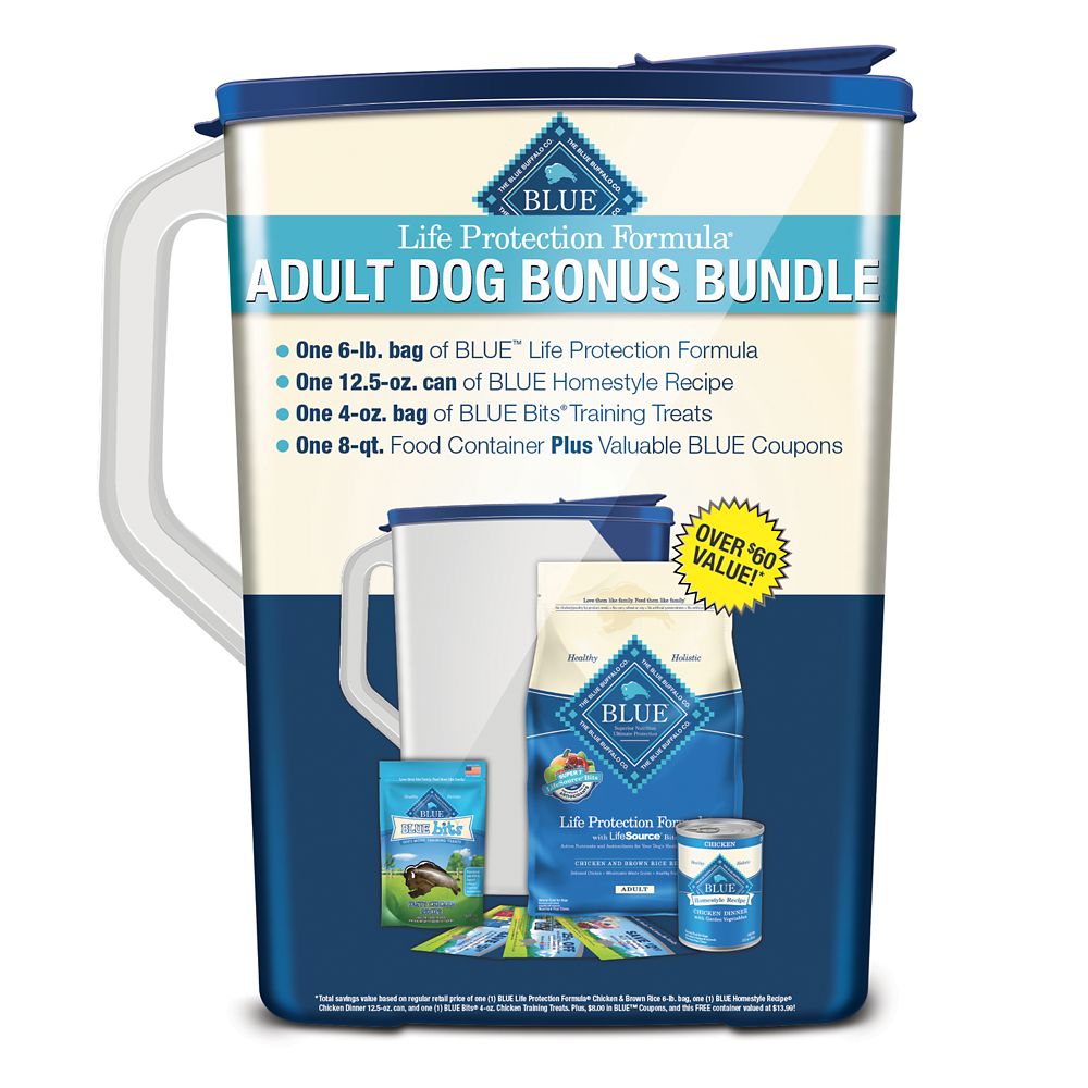 Blue Life Protection Formula Adult Dog Bonus Bundle - Chicken and Brown Rice, Blue Buffalo, Kibble, Treat, Wet Food