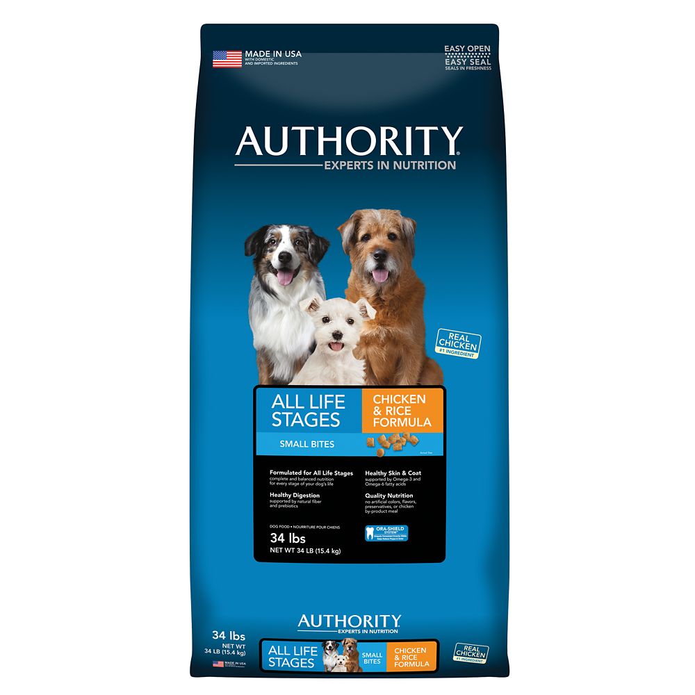 Authority Small Bites All Life Stages Dog Food - Chicken and Rice Size: 34 Lb, Chicken & Rice, Kibble, Deboned Chicken