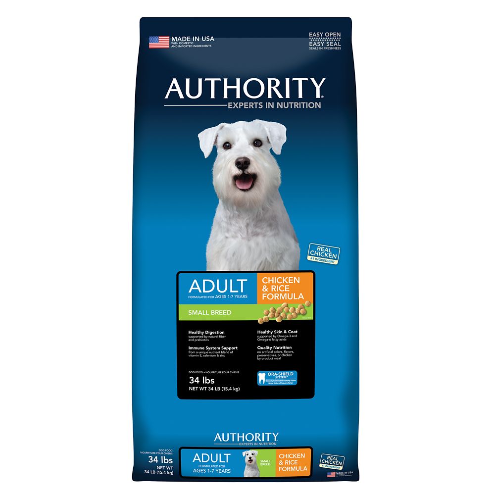 Authority Small Breed Adult Dog Food - Chicken and Rice Size: 34 Lb, Kibble