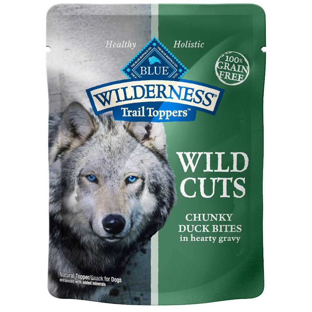 Blue Buffalo Wilderness Trail Toppers Wild Cuts Natural High-Protein Duck Bites in Hearty Gravy Wet Dog Food, 3 Oz