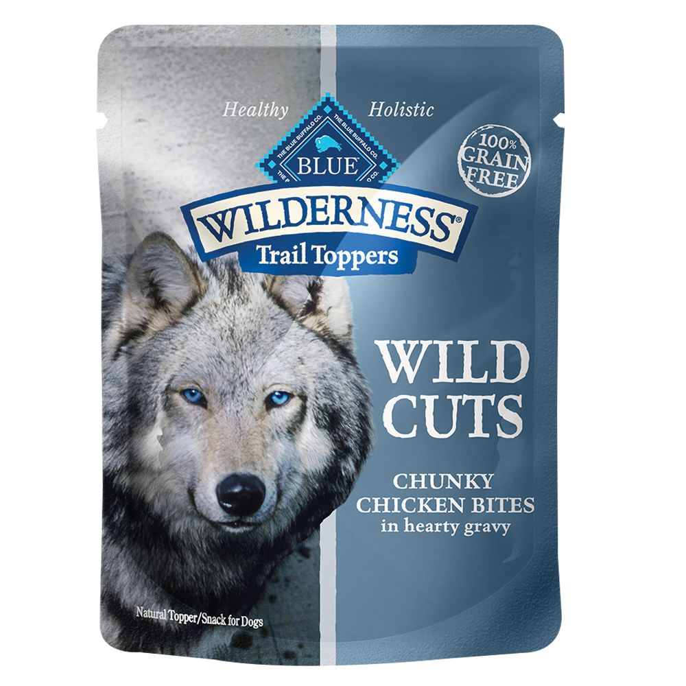 Blue Buffalo Wilderness Trail Toppers Wild Cuts High Protein Natural Wet Dog Food with Chunky Chicken Bites in Hearty Gravy - 3oz