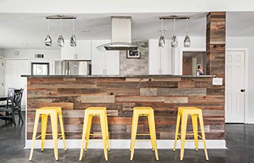 Plank and Mill - Reclaimed Barn Wood Wall Panels - Simple Peel and Stick Planks for Accent Walls, Kitchens, and Other Projects - 10 Square Feet of 5