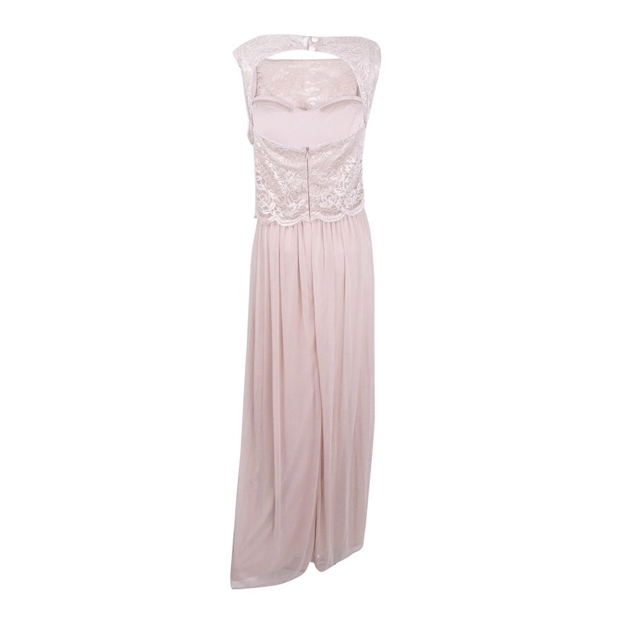 Nightway Women's Glitter Lace Popover Chiffon Skirt Dress thumbnail