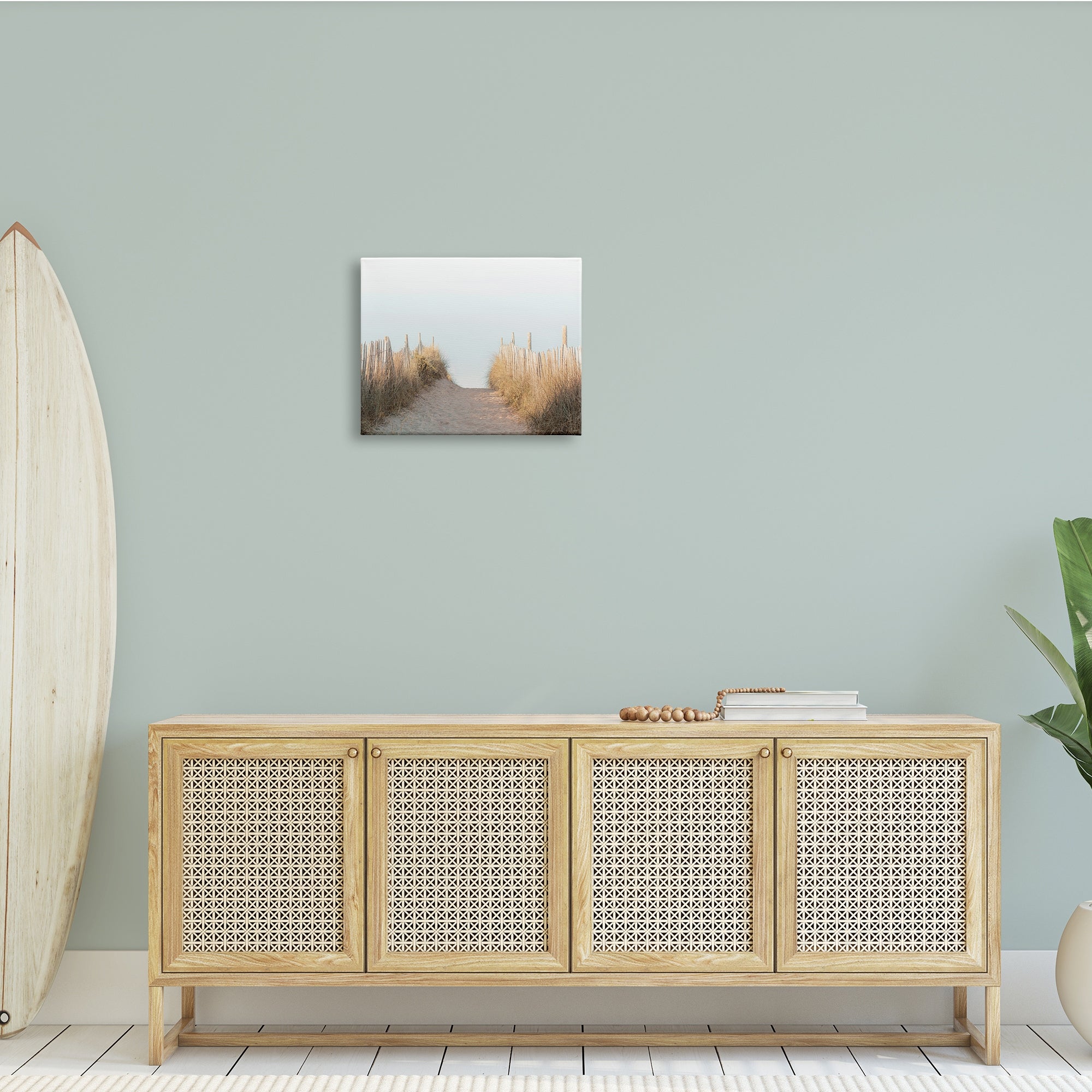 Stupell Indtries Sand Break Nautical Path Tall Grass Distant Waters 48 X 36 Design by Ian Winstanley thumbnail