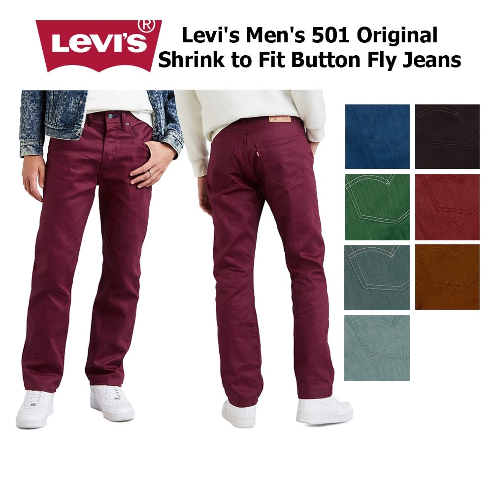 Levi S Men S 501 Original Shrink to Fit Button Fly Jeans Bronze 1679 34X30 thumbnail