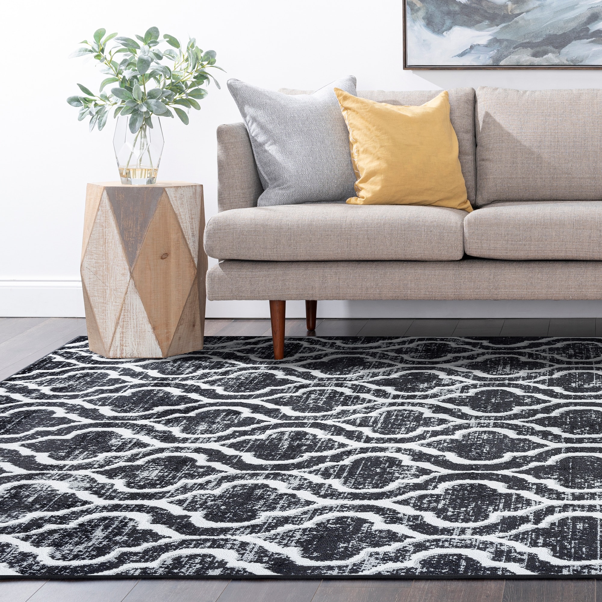 Wyman Farmhouse Geometric Indoor Area Rug