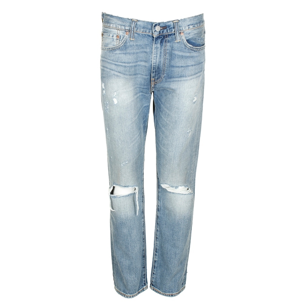 Levis Men S 513 Slim Fit Straight Jeans Ripped Blue 0700 34X30