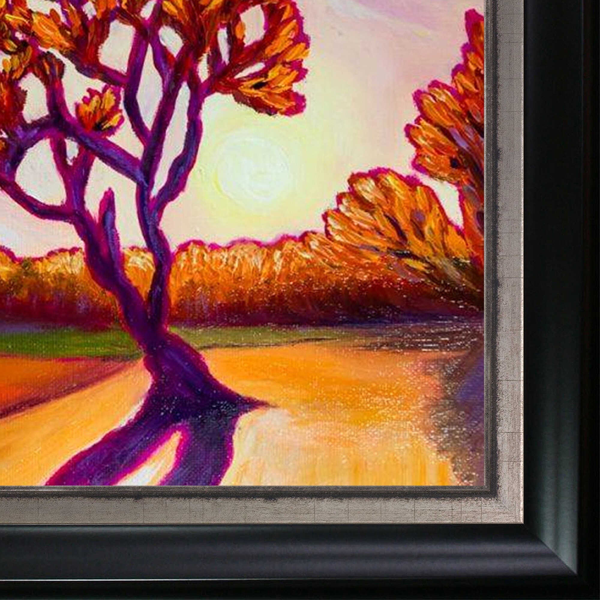 ArtistBe Golden Hour in October with Black Matte and Burnished Silver Custom Stacked Frame, 30.5