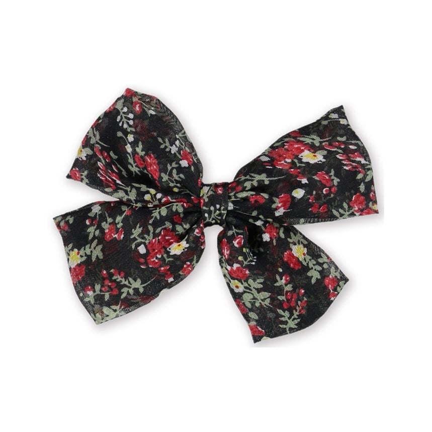 Aeropostale Womens Floral Bow Hair Barrette  Black  One Size