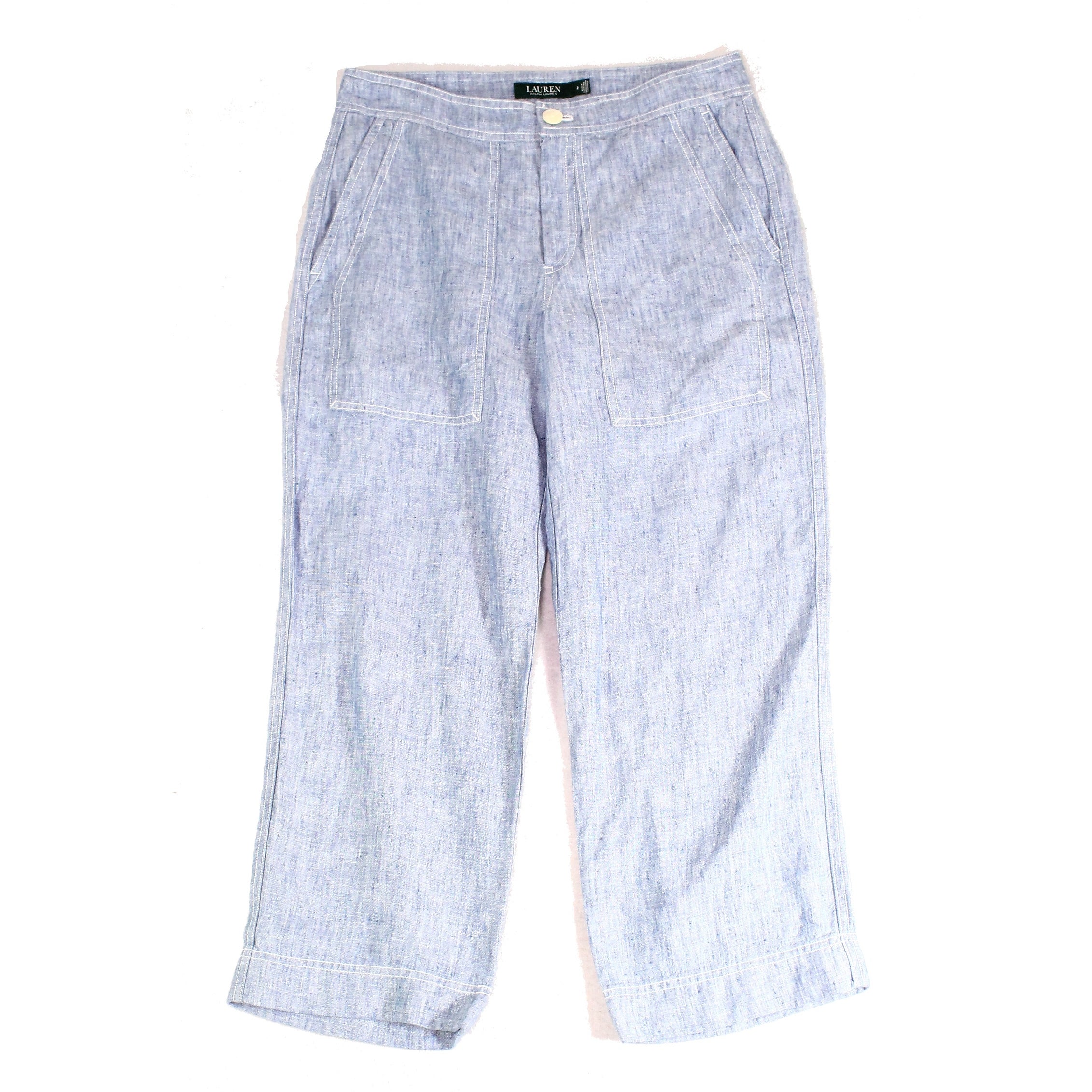 Lauren by Ralph Lauren Women's Pants Blue Size 2 Wide-Leg Chambray 7263-0726-P - 2