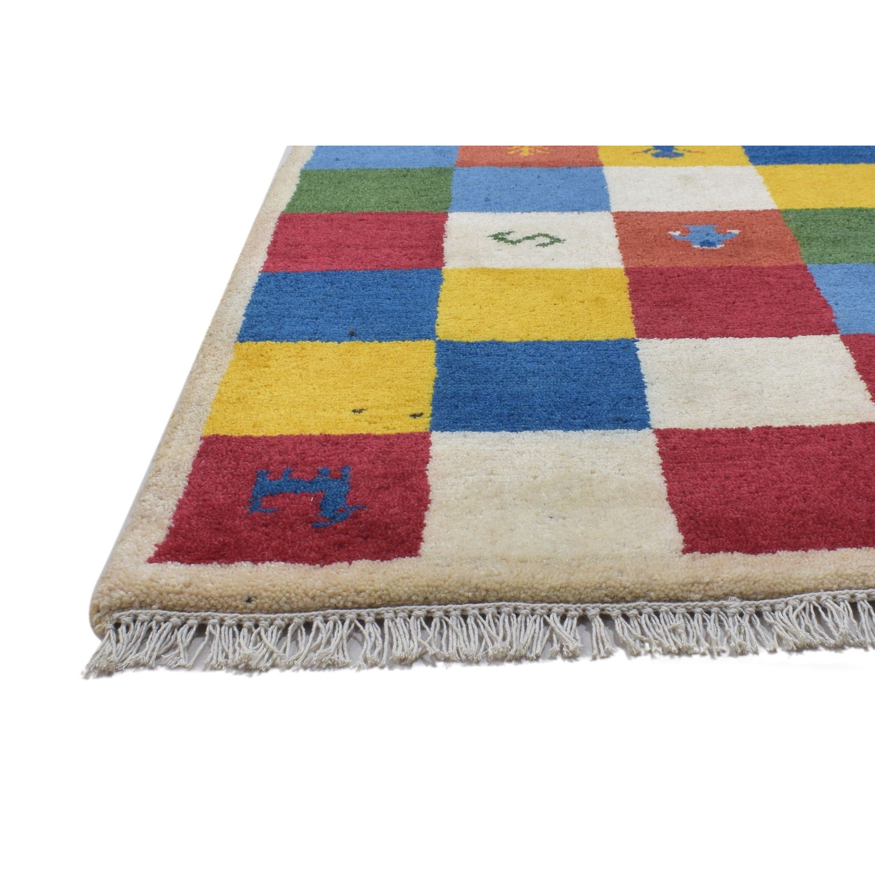 One of a Kind Hand-Knotted Persian 3' X 5' Tribal Wool Multi Rug - 2' X 5' thumbnail