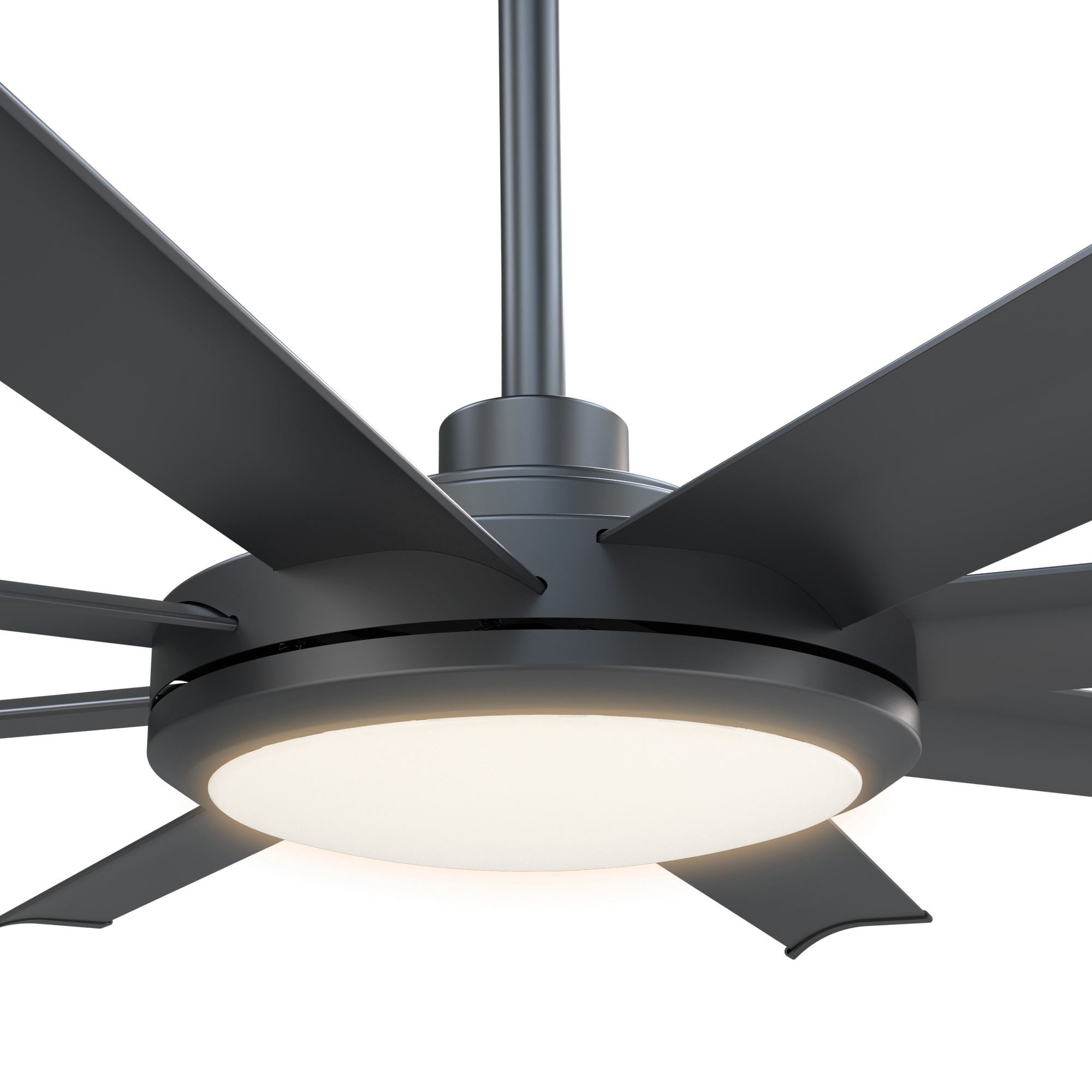 Parrot Uncle 60-in Matte Black Aluminum 8-Blade Lager LED Ceiling Fan with Remote Control