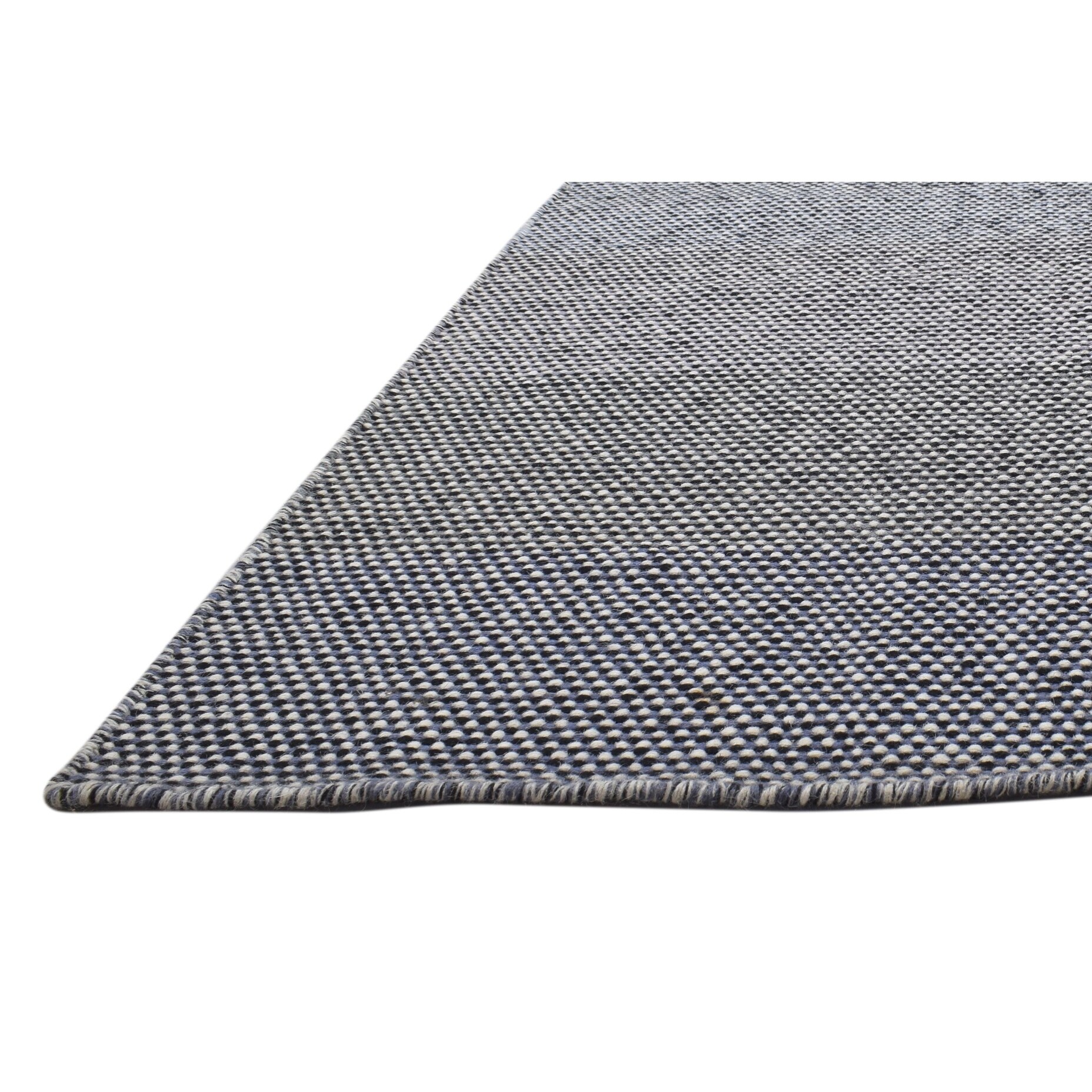One of a Kind Flatweave Modern 5' X 8' Stripe Wool Blue Rug - 5' X 7' thumbnail