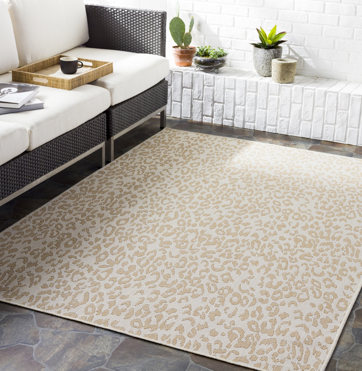 Malibu MBU-2312 5 3  X 7  Rectangle Rug in Khaki and Wheat