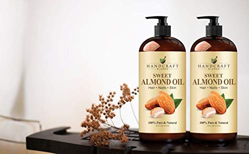 Handcraft Sweet Almond Oil - 100% Pure and Natural - Premium Therapeutic Grade Carrier Oil for Aromatherapy, Massage, Moisturizing Skin and Hair - Hug thumbnail