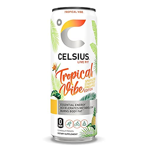 Celsius Energy Drink Sparkling Tropical Vibe 12 Fl Oz Each / Pack of 12 thumbnail