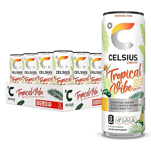Celsius Energy Drink Sparkling Tropical Vibe 12 Fl Oz Each / Pack of 12 thumbnail