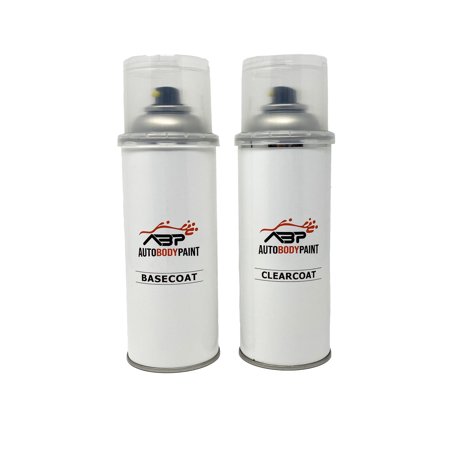 ABP Repair Paint 12 Oz Basecoat Color and 12 Oz Clearcoat (1K) Compatible with Crystal White Smart Fortwo || Code: 9797
