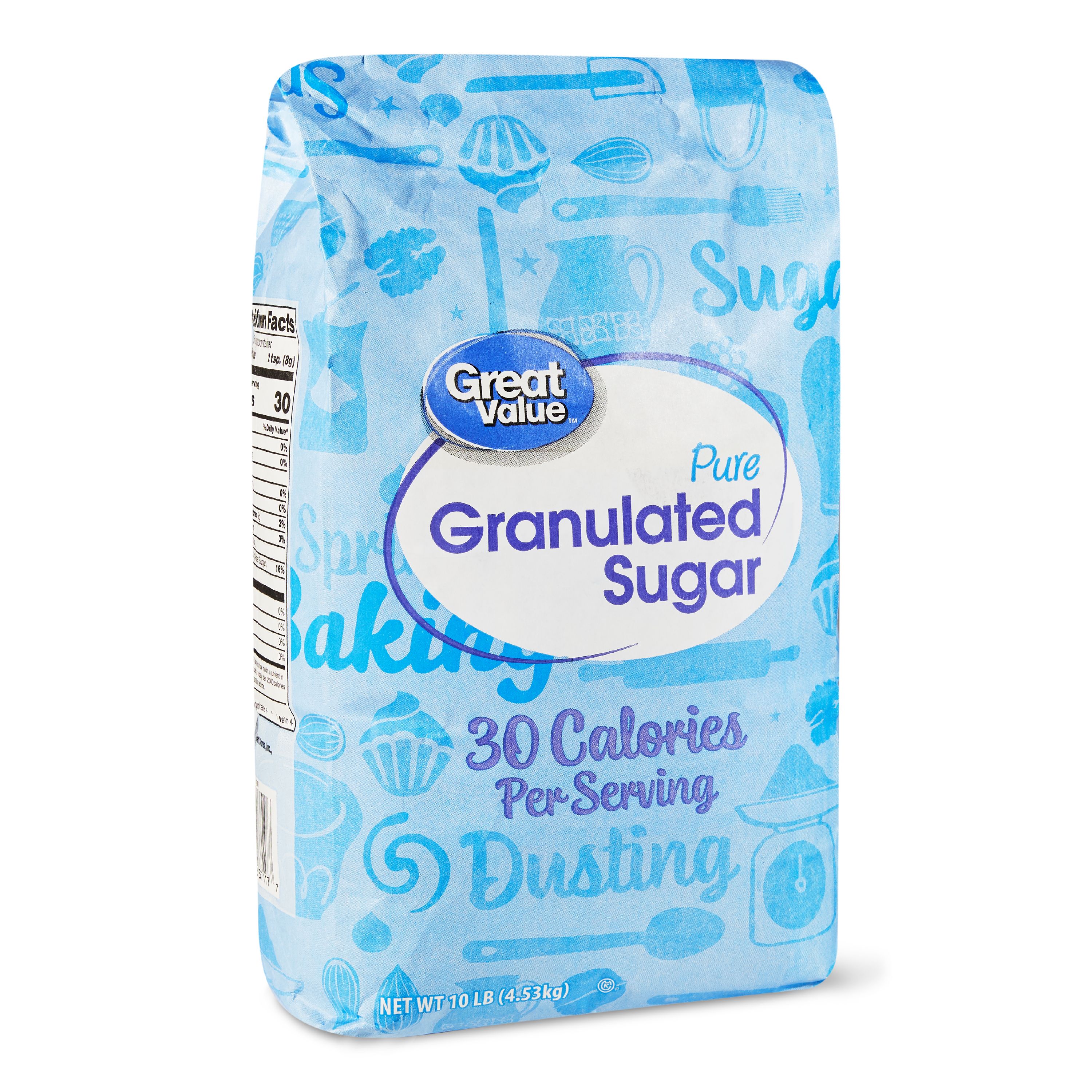 (2 Pack) Great Value Pure Granulated Sugar, 10 Lbs Image