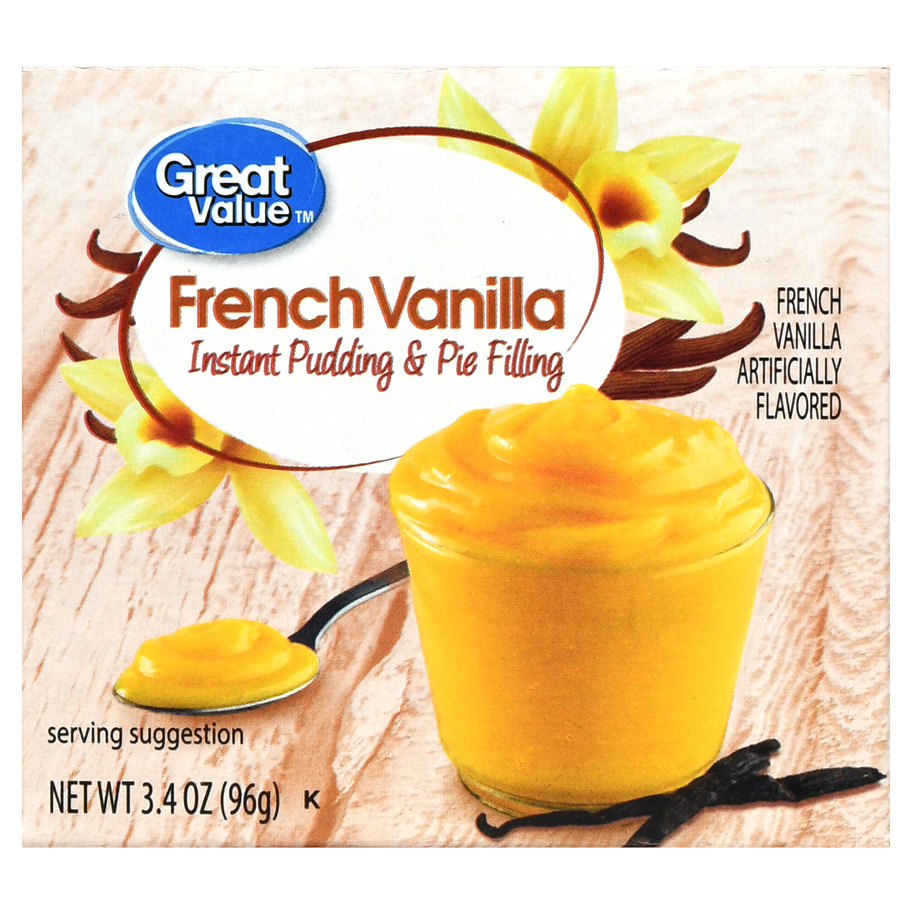 (3 Pack) Great Value Instant Pudding & Pie Filling, French Vanilla, 3.4 Oz Image