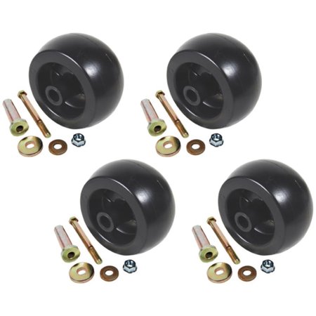 The ROP Shop | Four 4 Deck Wheel Roller Kit for Kubota ExMark Toro 103-7263 103-4051 103-3168