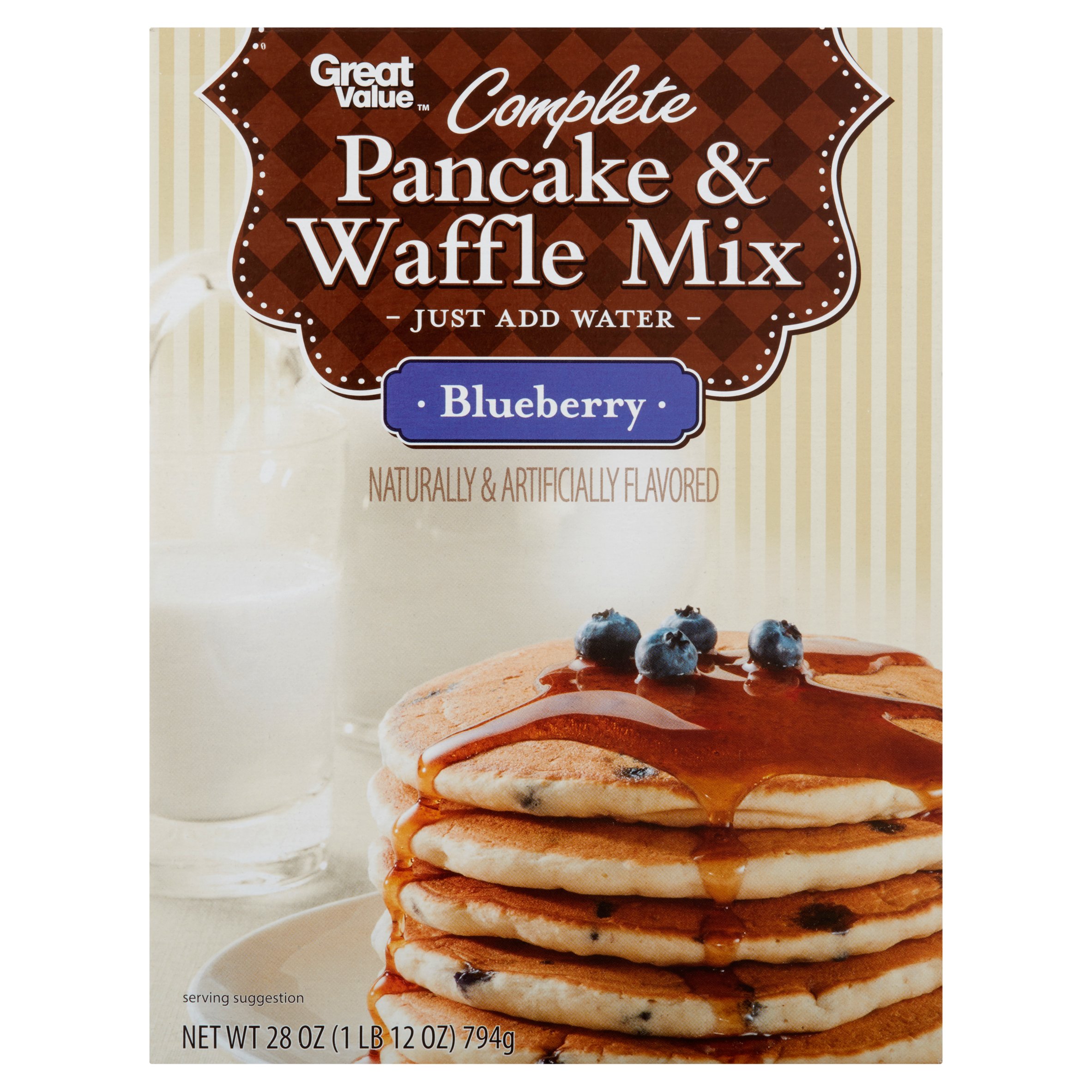 (2 Pack) Great Value Complete Blueberry Pancake & Waffle Mix, 28 Oz Image