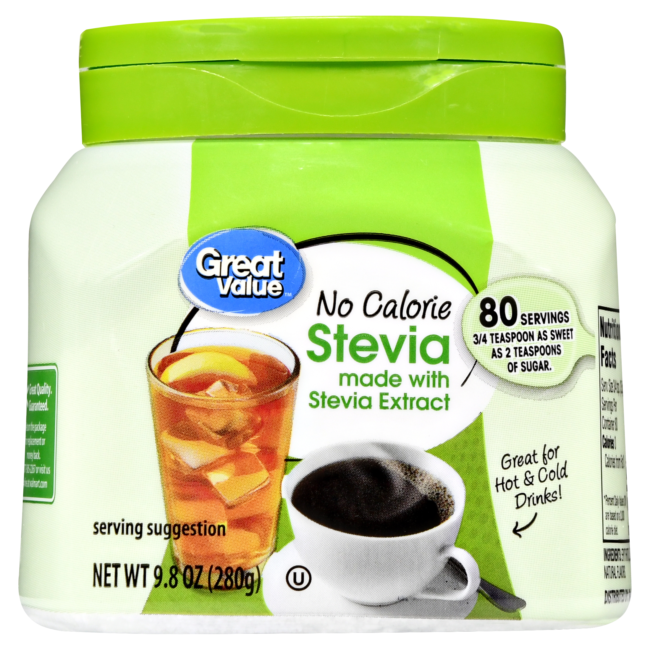 (2 Pack) Great Value No Calorie Stevia Sweetener, 9.8 Oz Image