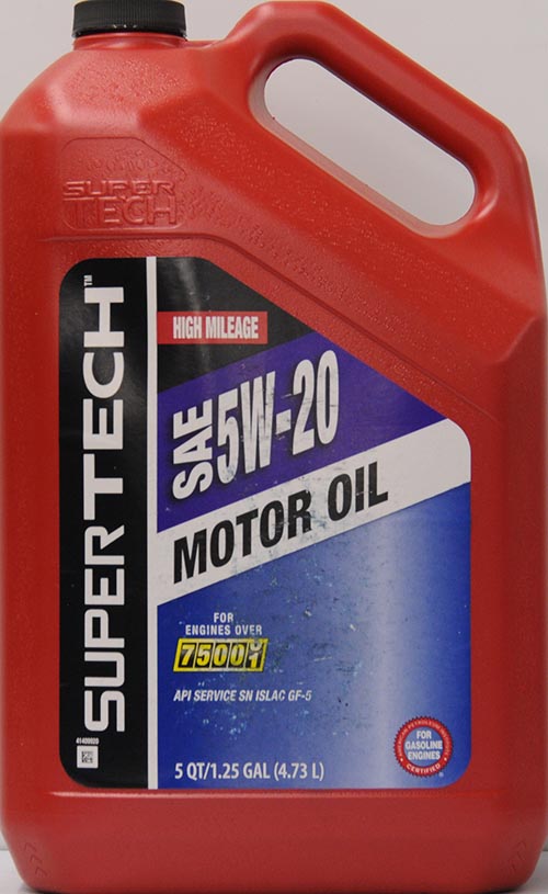 SuperTech 5w-20 High Mileage Motor Oil, 5 Qt.