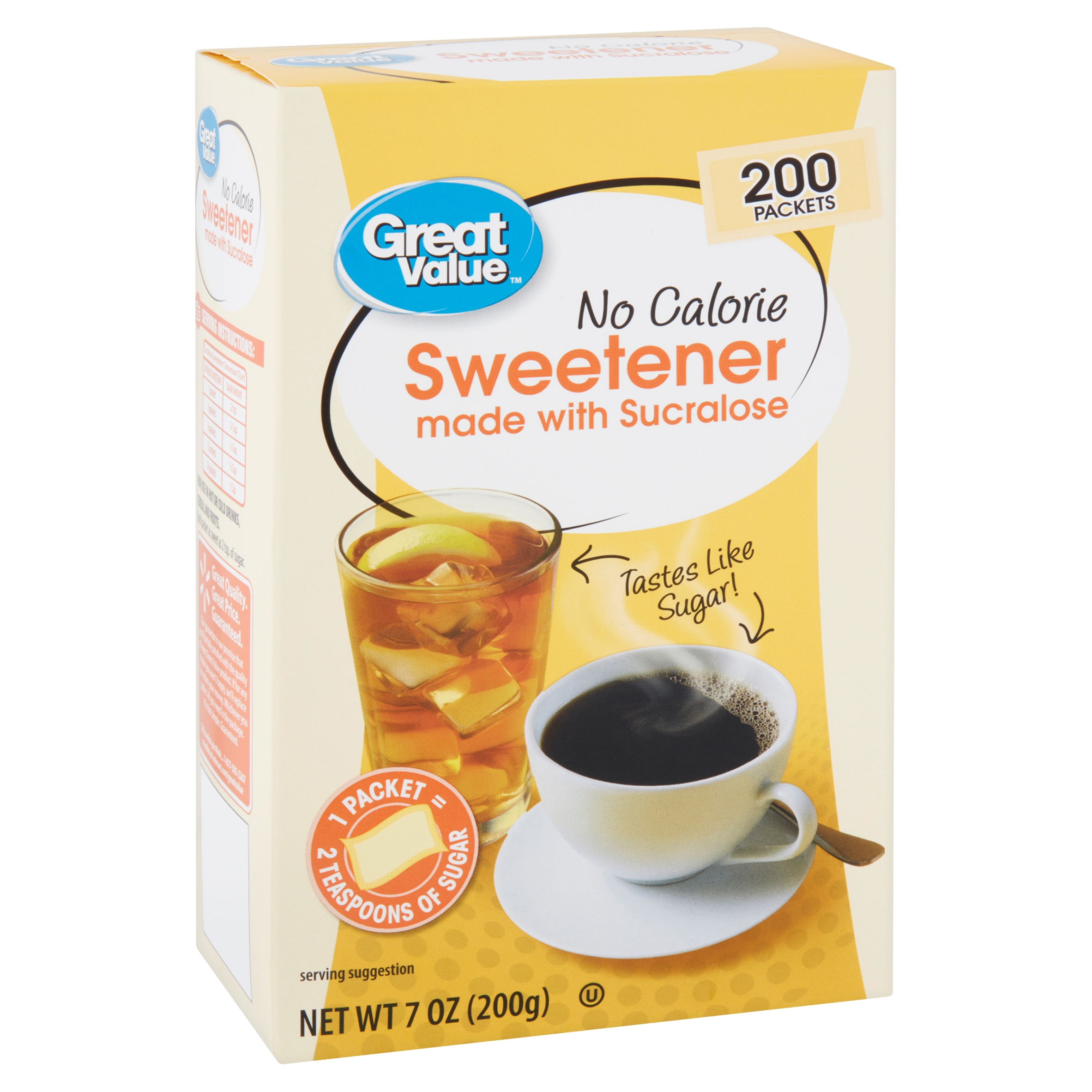 (400 Packets) Great Value Sweetener with Sucralose Packets Image