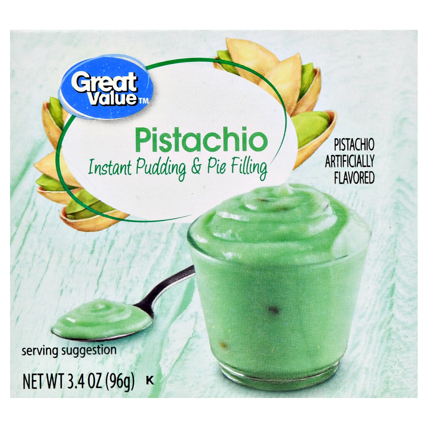 Great Value Pistachio Instant Pudding & Pie Filling, 3.4 Oz Image