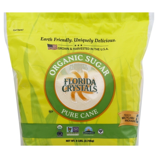 Florida Crystals Organic Raw Cane Sugar, 6 lbs