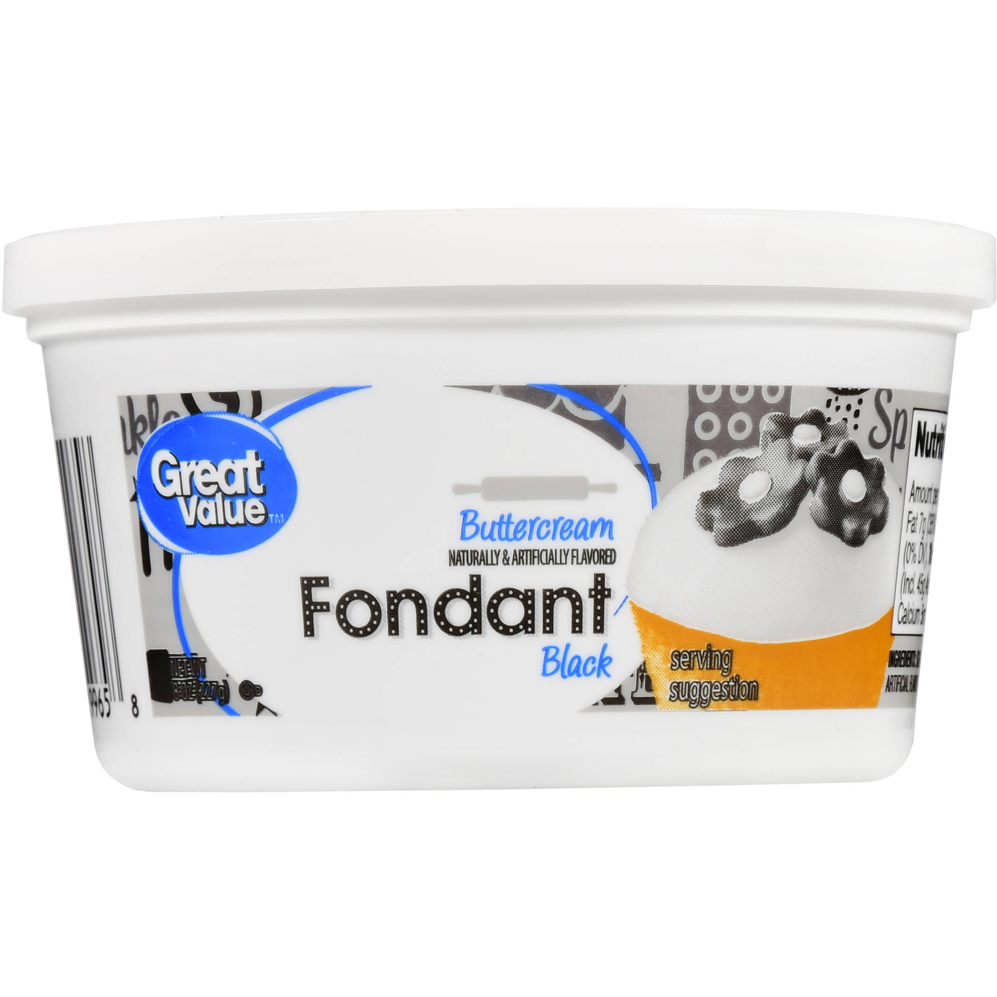 BUTTERCREAM FLAVORED BLACK FONDANT, BUTTERCREAM