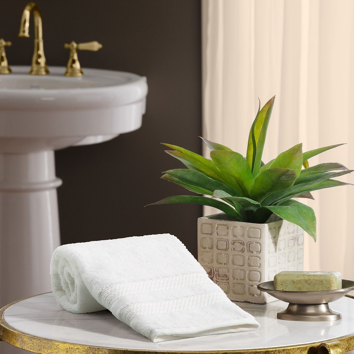 Hotel Premier Collection 100% Cotton Luxury Hand Towel, White
