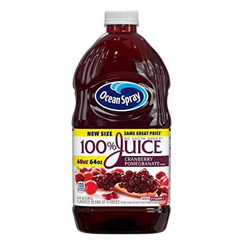 Ocean Spray, 100% Juice Cranberry Pomegranate, 64 Oz (Case of 8)