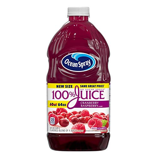 Ocean Spray, 100% Juice Cranberry Raspberry, 64 Oz (Case of 8)