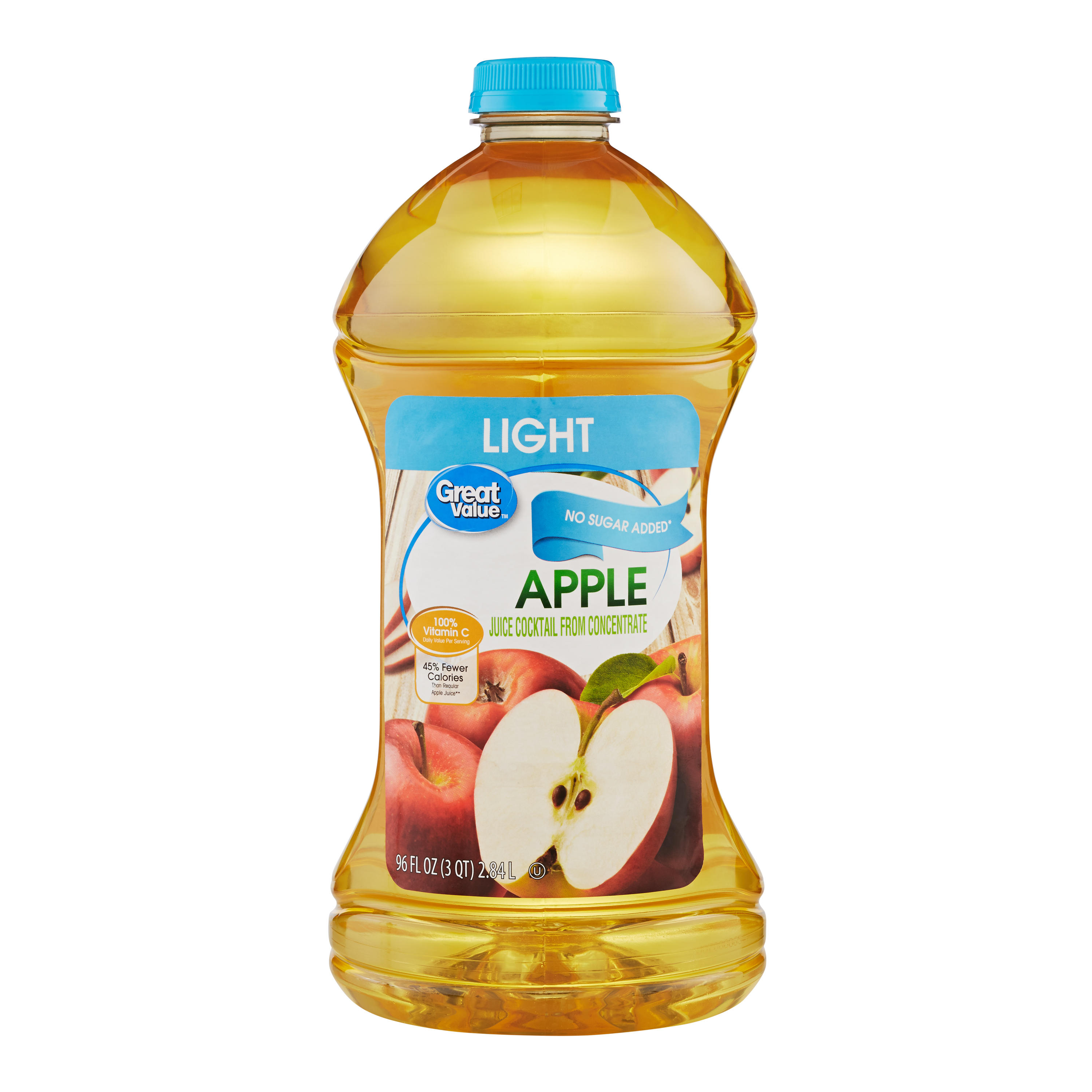 (2 Pack) Great Value Light Apple Juice, 96 Fl Oz