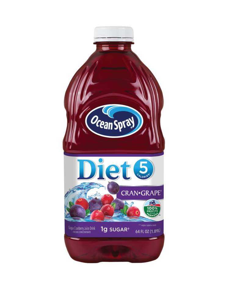 Ocean Spray, Diet Cran Grape Juice Drink, 64 Oz (Case of 8)