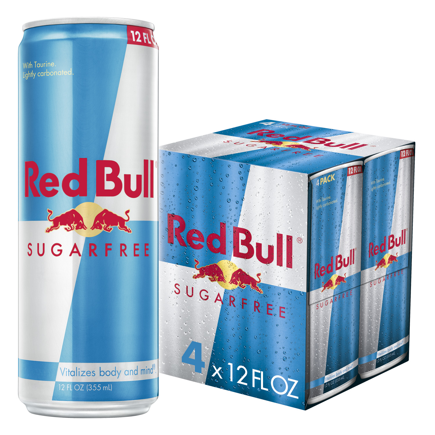 Red Bull Sugar Free Energy Drink  12 Fl Oz  Pack of 4 Cans