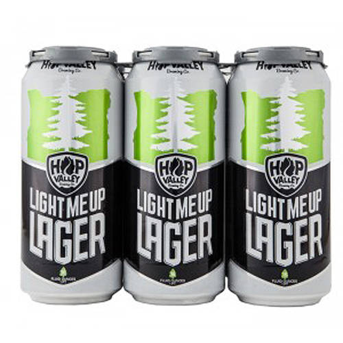 **Hop Valley Light Me up Lager Beer, 6 Pack, 16 Fl Oz